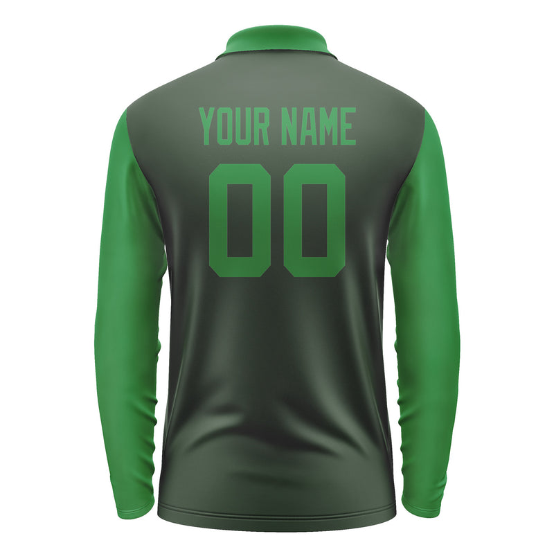 Custom Dark Green Emerald Green Long Sleeve Polo Shirt Pl062424B124