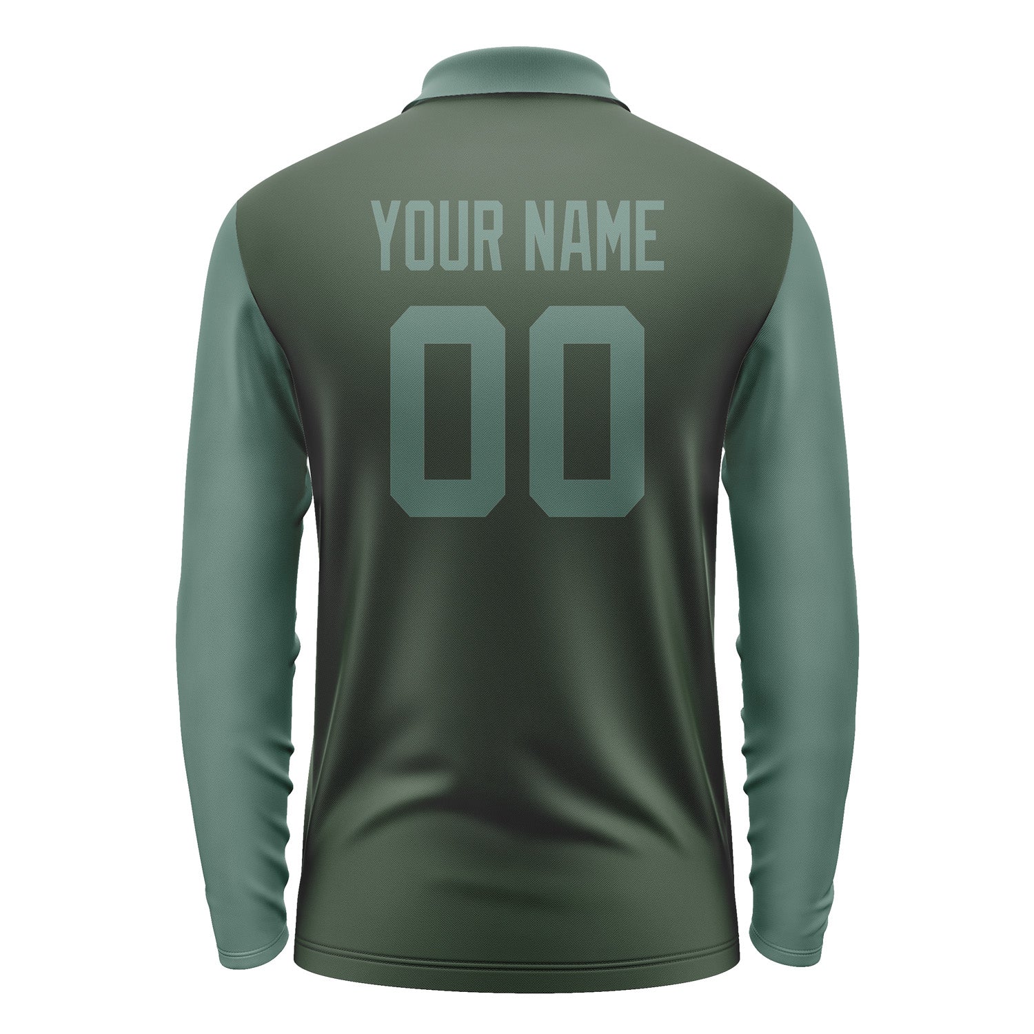 Custom Dark Green Blue Green Long Sleeve Polo Shirt Pl062727B127
