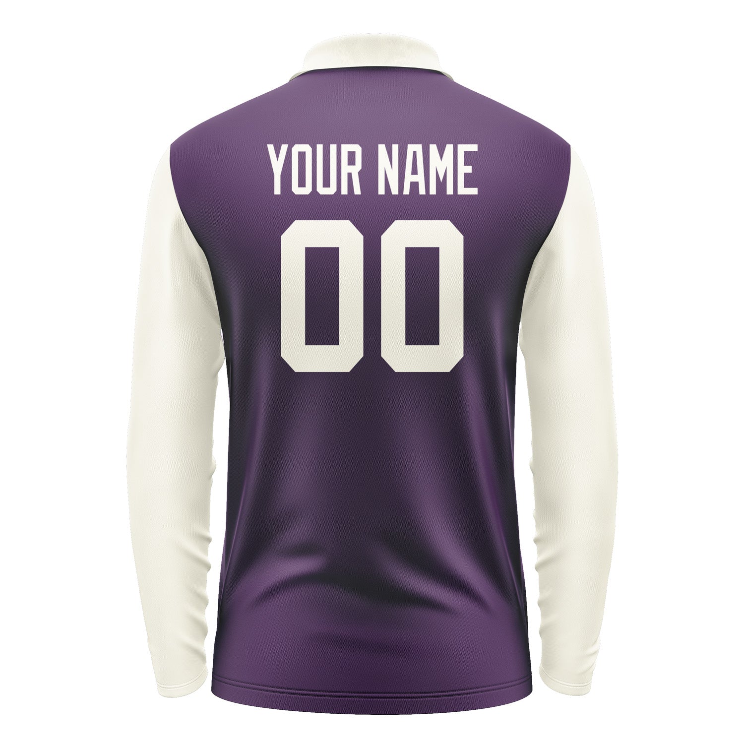 Custom Purple Cream Long Sleeve Polo Shirt Pl070303B103