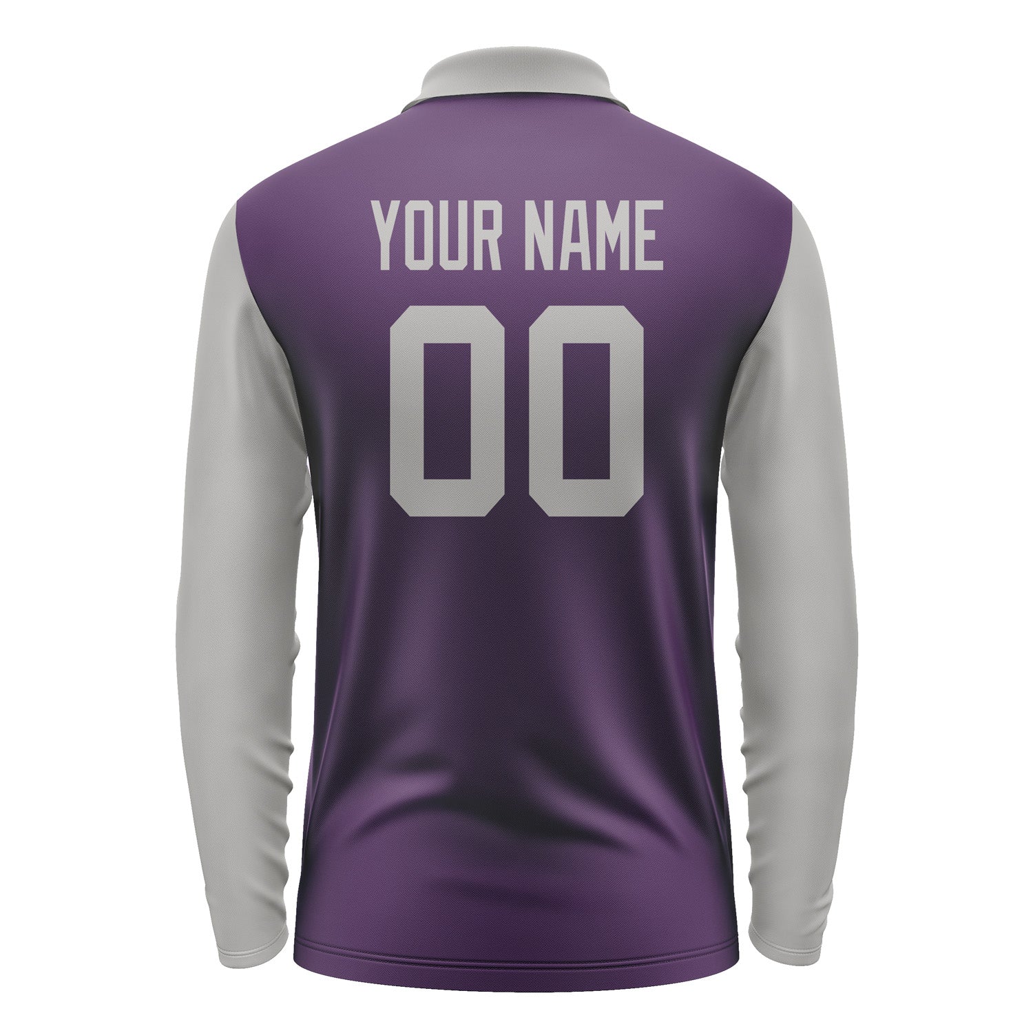 Custom Purple Gray Long Sleeve Polo Shirt Pl070404B104