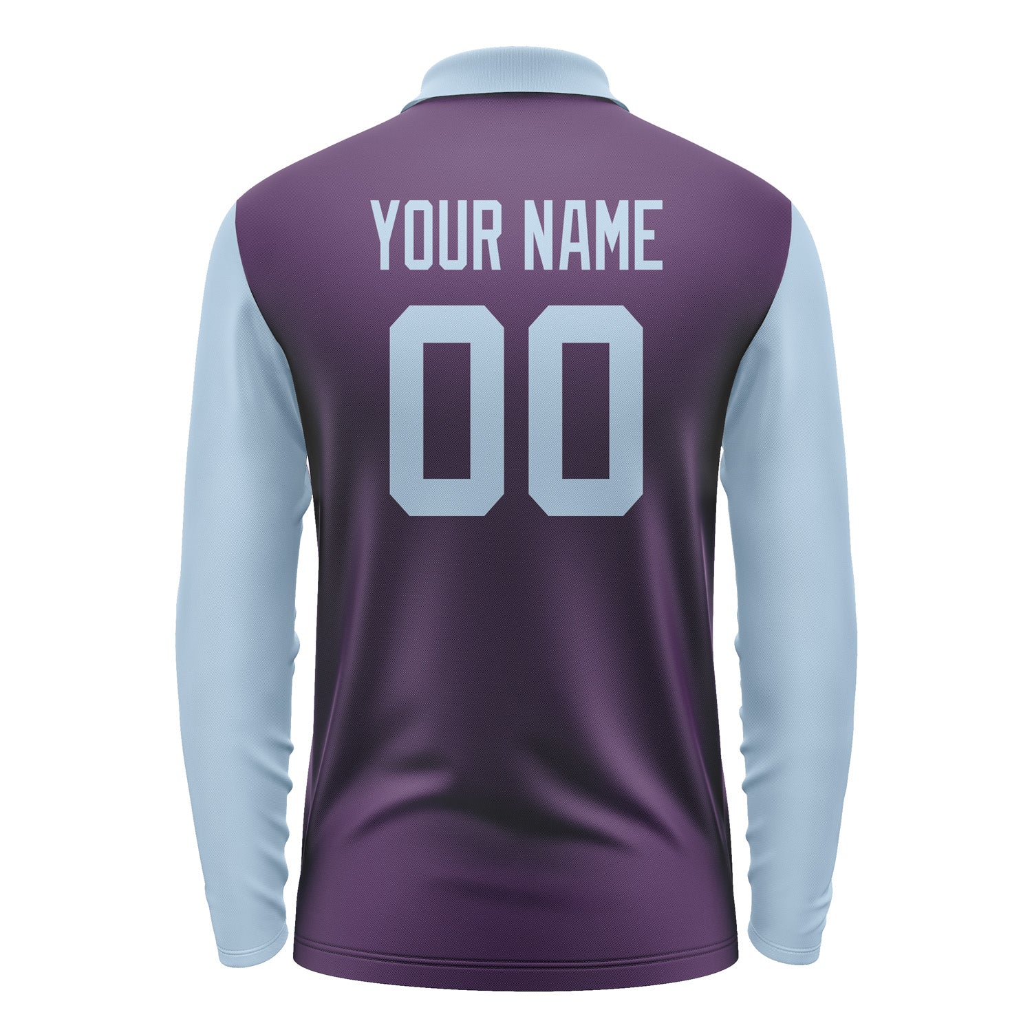 Custom Purple Light Blue Long Sleeve Polo Shirt Pl070808B108