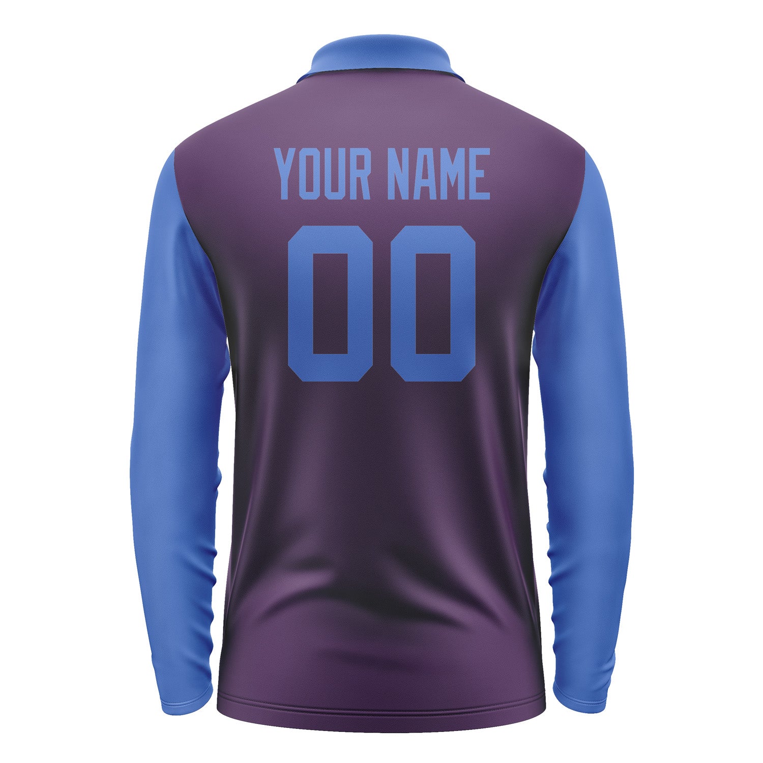 Custom Purple Sky Blue Long Sleeve Polo Shirt Pl070909B109