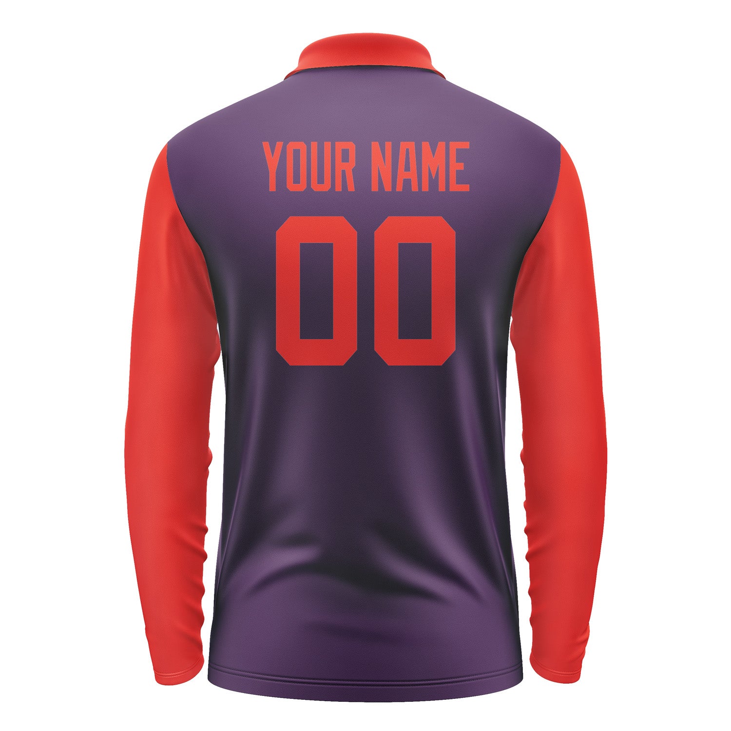 Custom Purple Orange Red Long Sleeve Polo Shirt Pl071212B112