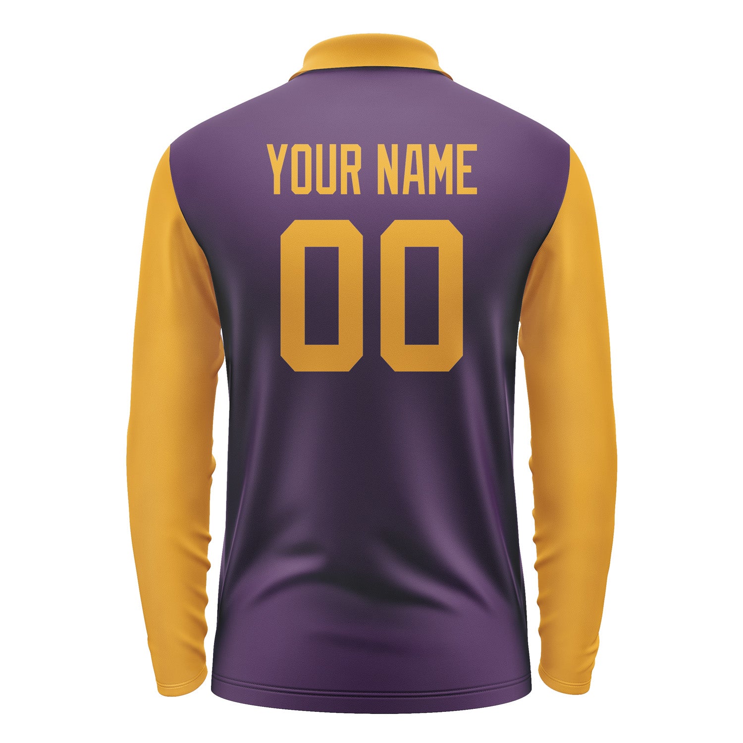 Custom Purple Yellow Long Sleeve Polo Shirt Pl071919B119