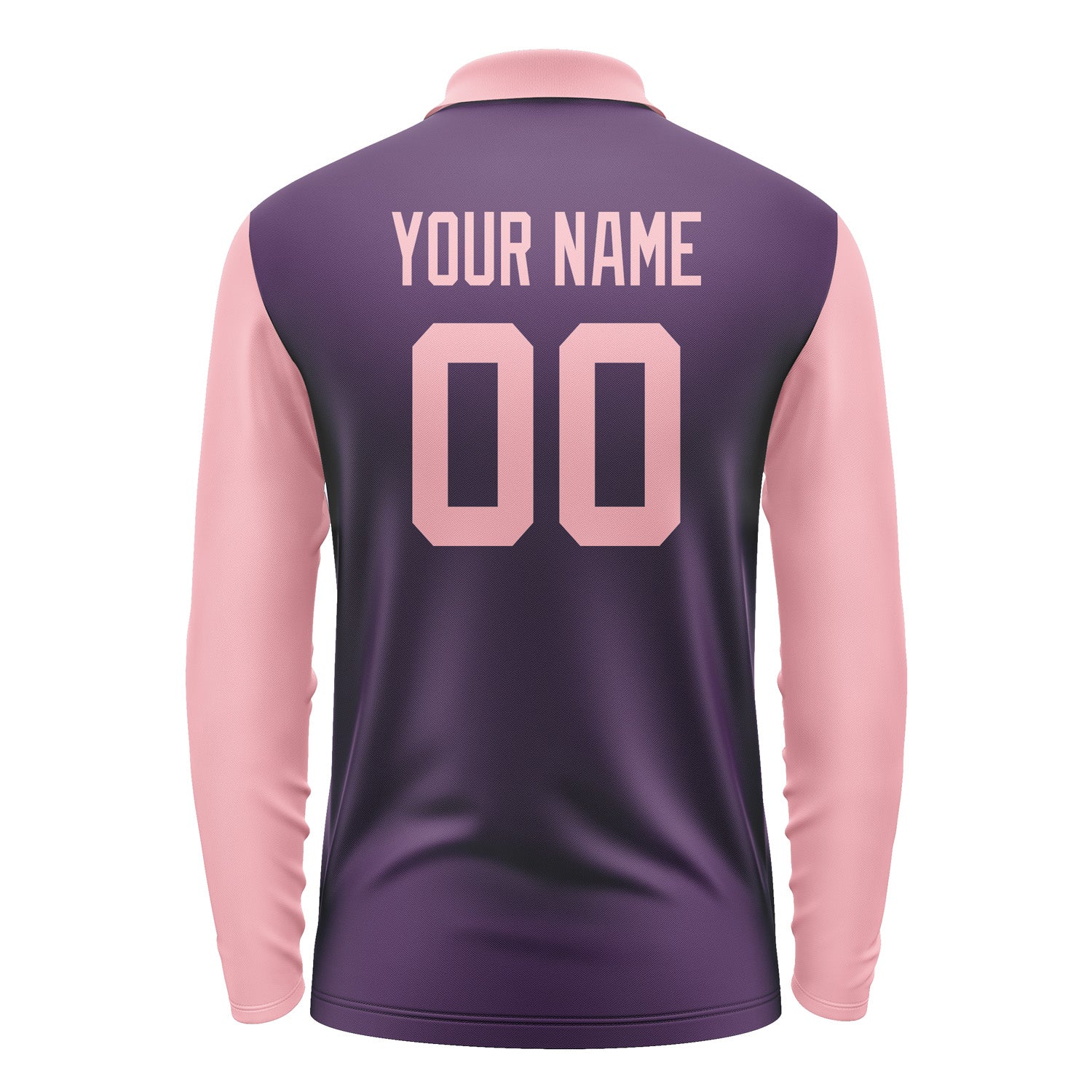 Custom Purple Light Pink Long Sleeve Polo Shirt Pl072121B121