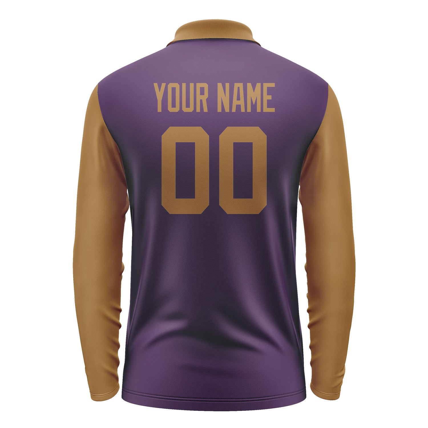 Custom Purple Khaki Long Sleeve Polo Shirt Pl072222B122