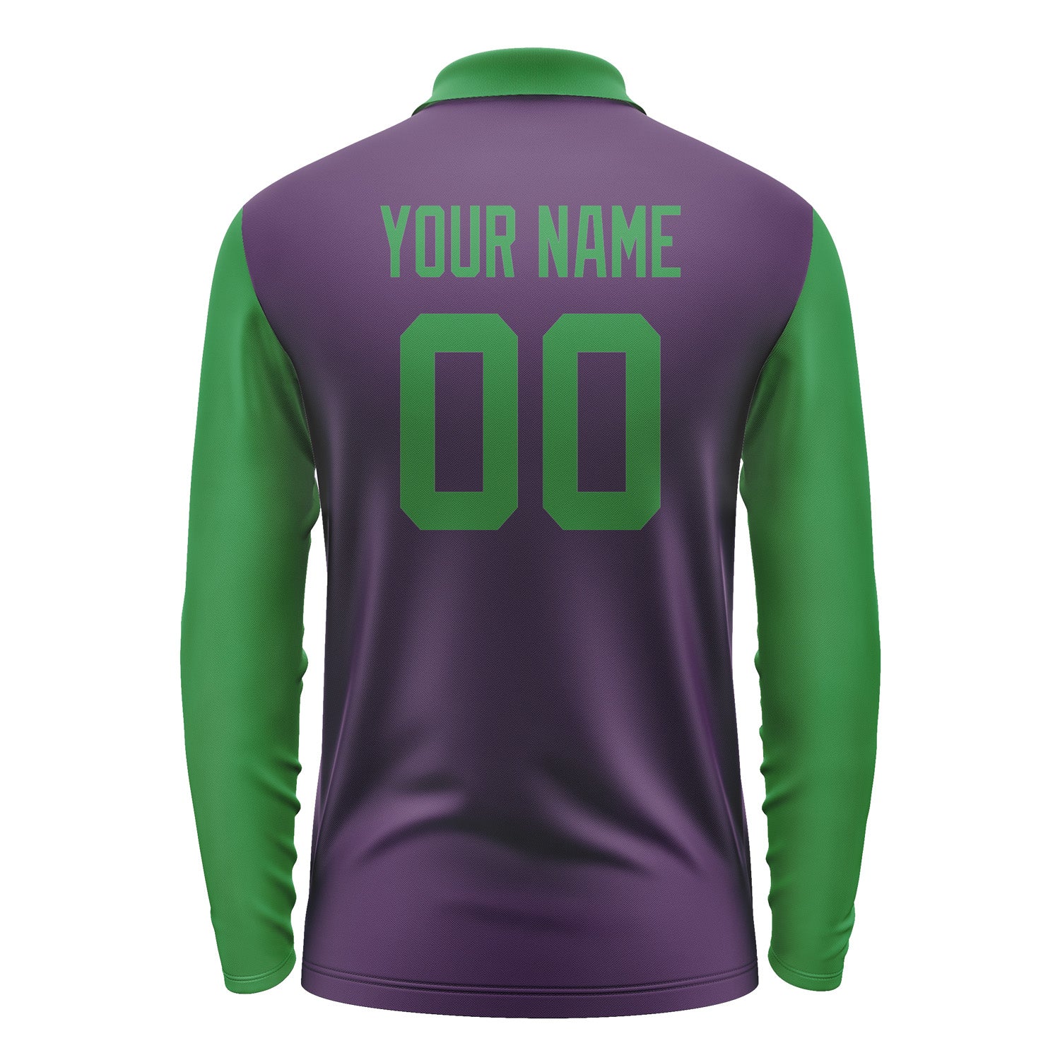 Custom Purple Emerald Green Long Sleeve Polo Shirt Pl072424B124