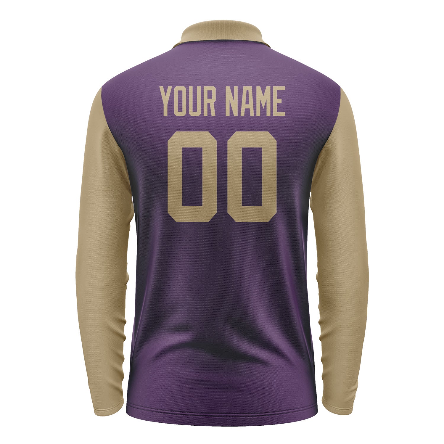 Custom Purple Light Khaki Long Sleeve Polo Shirt Pl072525B125