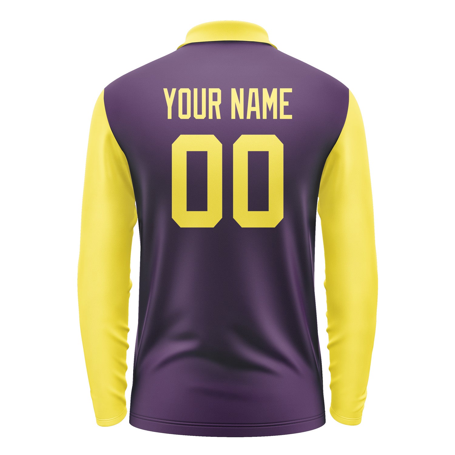 Custom Purple Light Yellow Long Sleeve Polo Shirt Pl072626B126