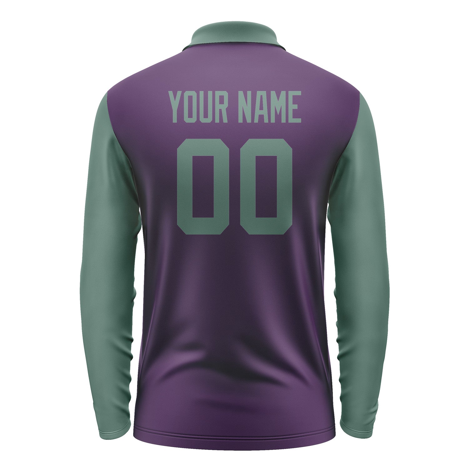 Custom Purple Blue Green Long Sleeve Polo Shirt Pl072727B127