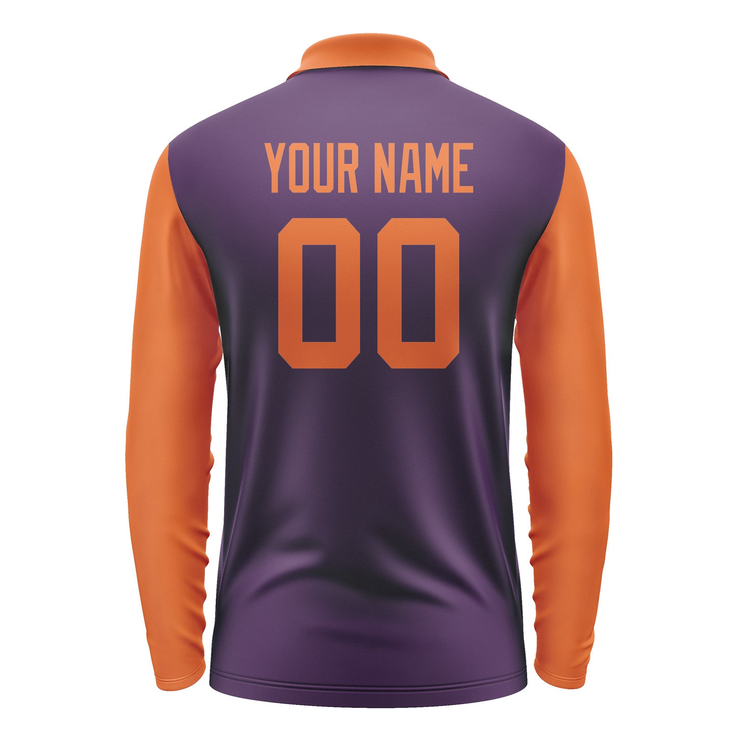 Custom Purple Orange Long Sleeve Polo Shirt Pl072828B128