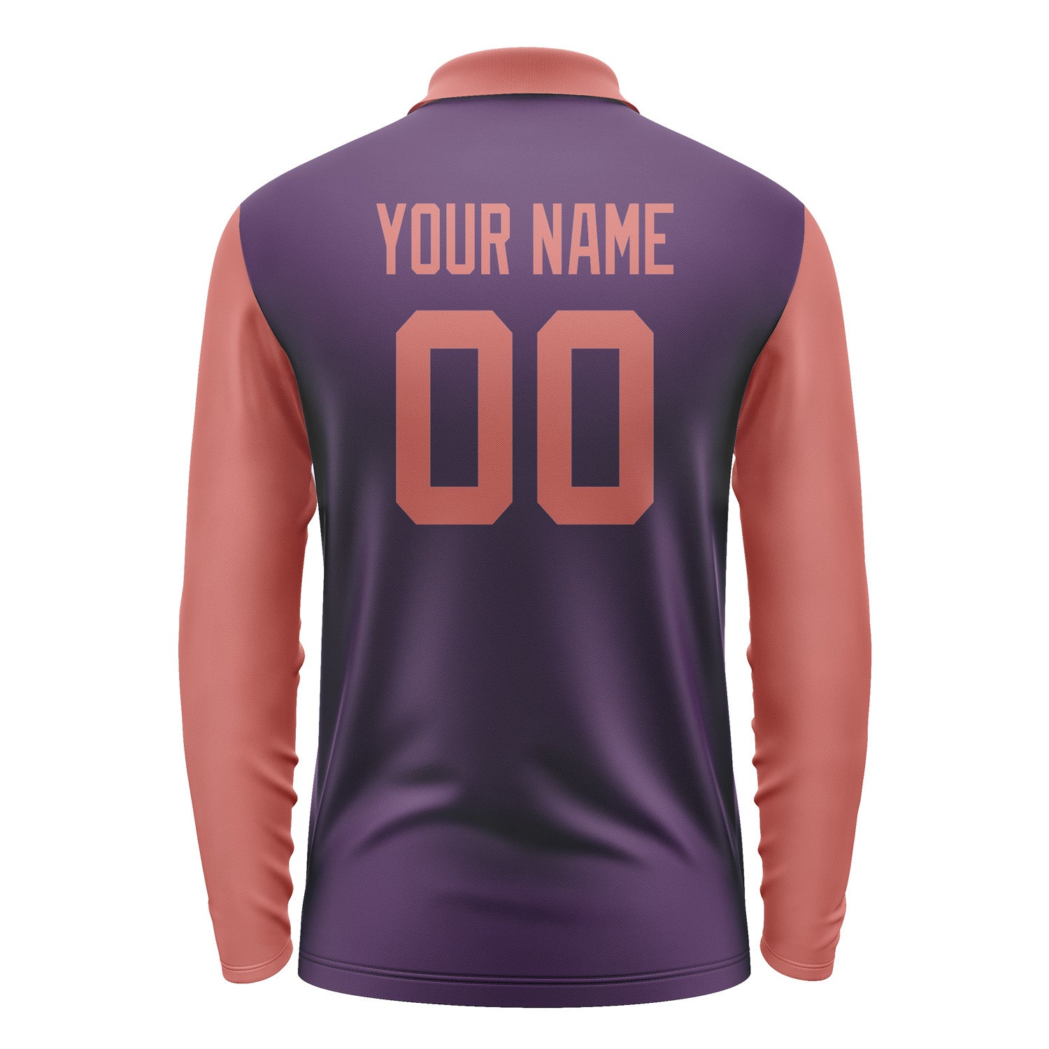 Custom Purple Copper Rose Long Sleeve Polo Shirt Pl072929B129
