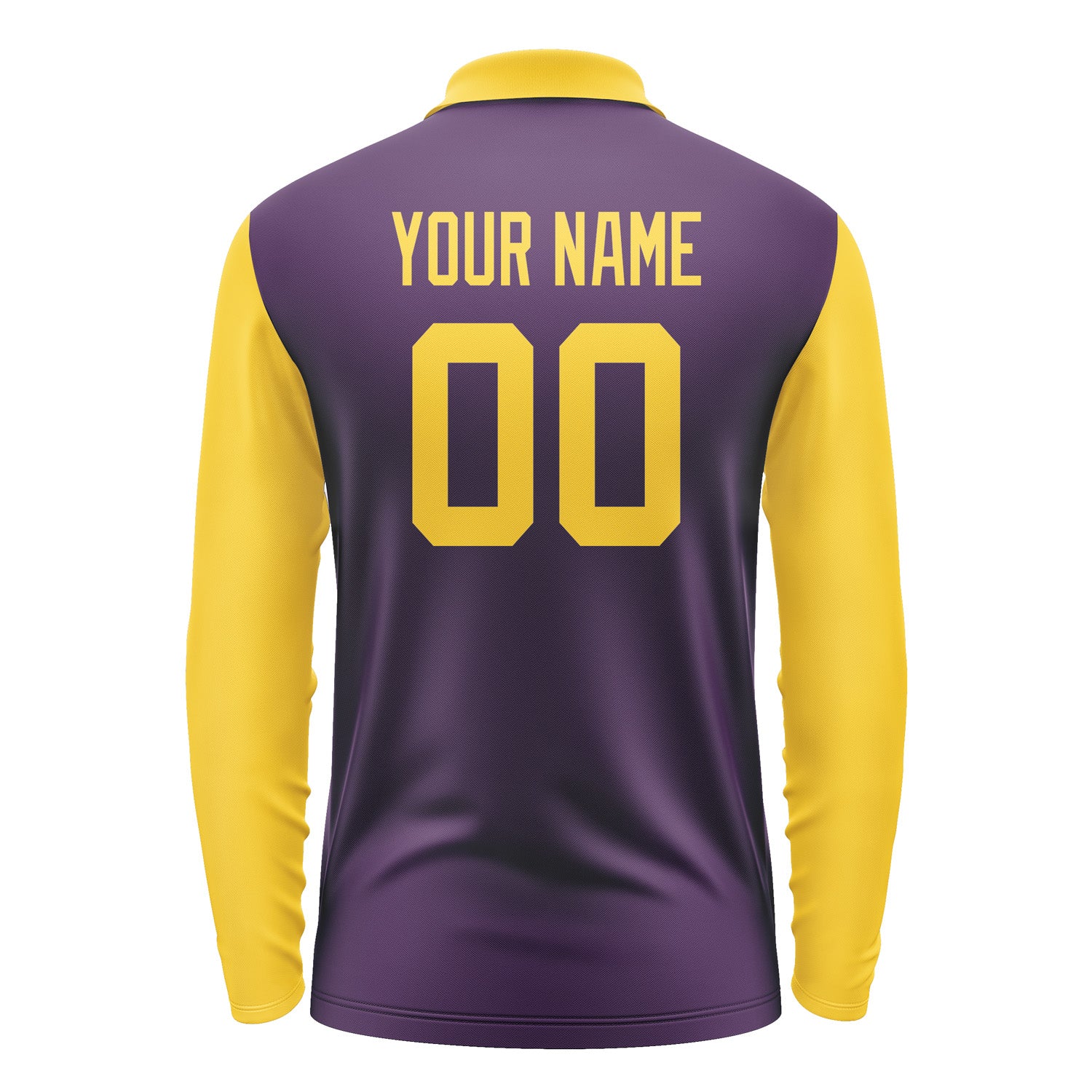 Custom Purple Gold Long Sleeve Polo Shirt Pl073030B130