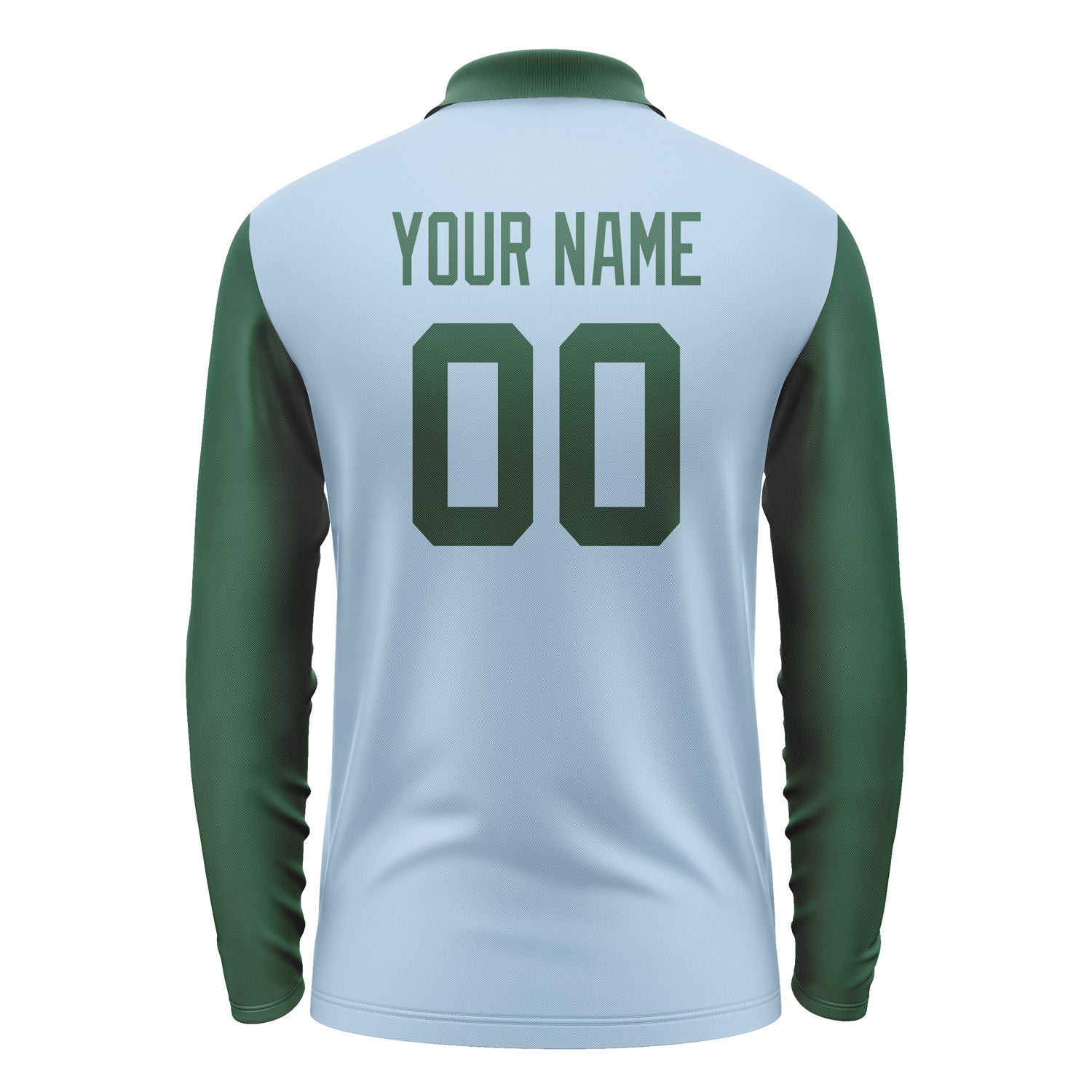 Custom Light Blue Green Long Sleeve Polo Shirt Pl080505B105