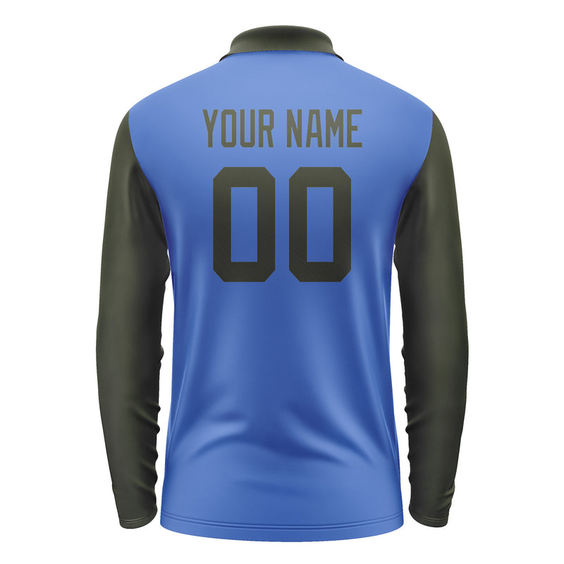 Custom Sky Blue Olive Long Sleeve Polo Shirt Pl090202B102