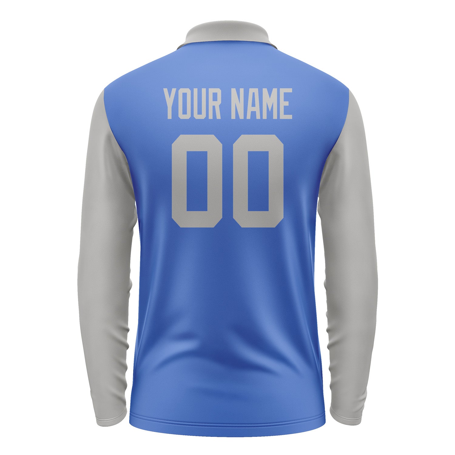 Custom Sky Blue Gray Long Sleeve Polo Shirt Pl090404B104