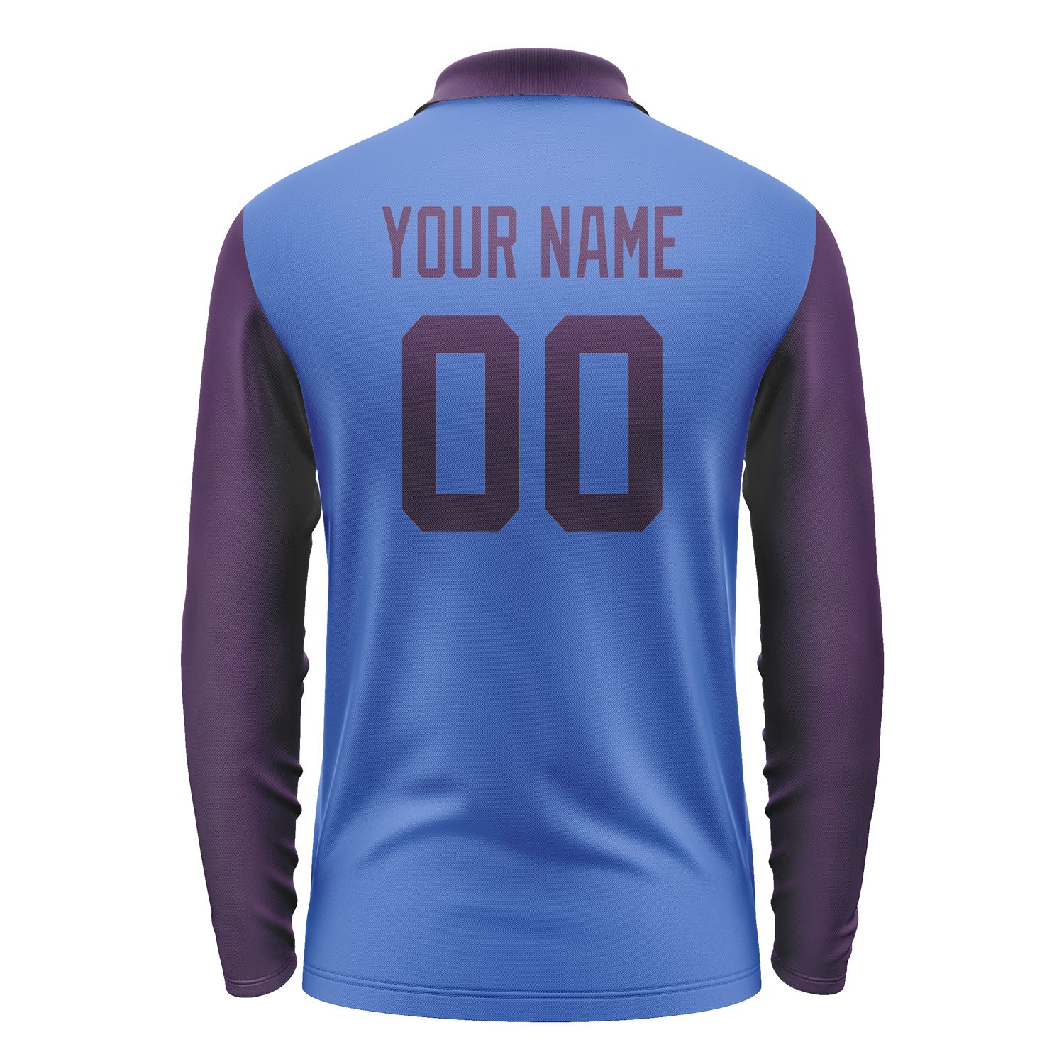 Custom Sky Blue Purple Long Sleeve Polo Shirt Pl090707B107