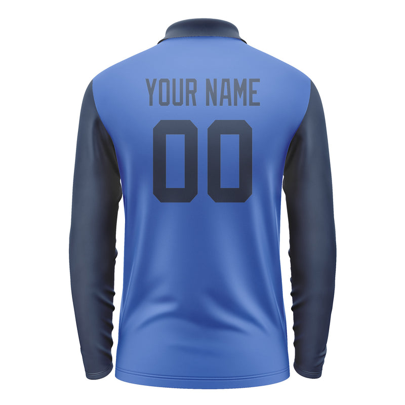 Custom Sky Blue Blue Long Sleeve Polo Shirt Pl091010B110
