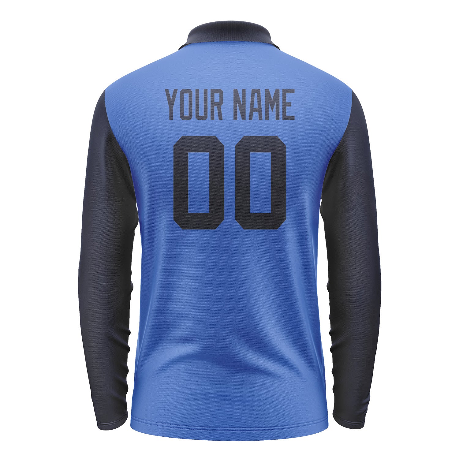 Custom Sky Blue Navy Long Sleeve Polo Shirt Pl091111B111