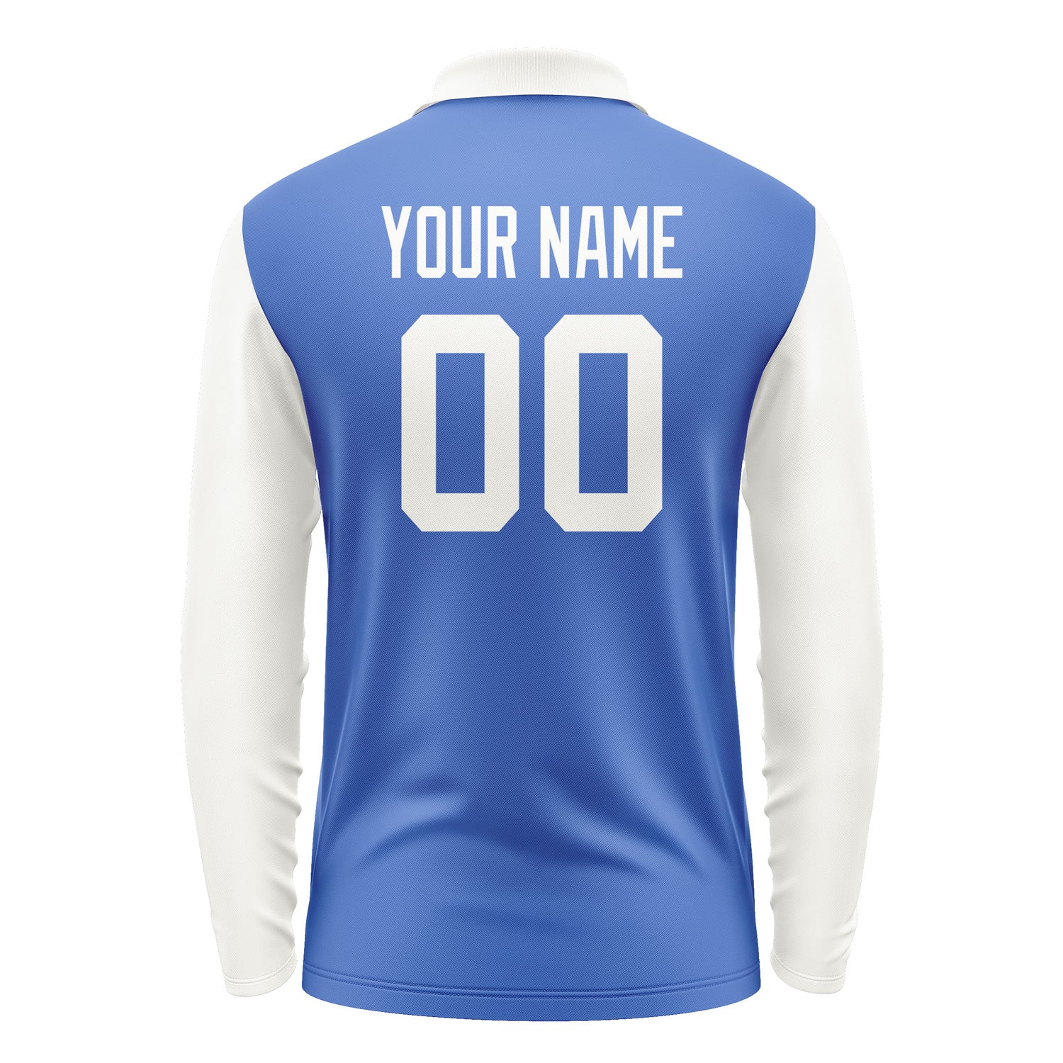 Custom Sky Blue White Long Sleeve Polo Shirt Pl091818B118