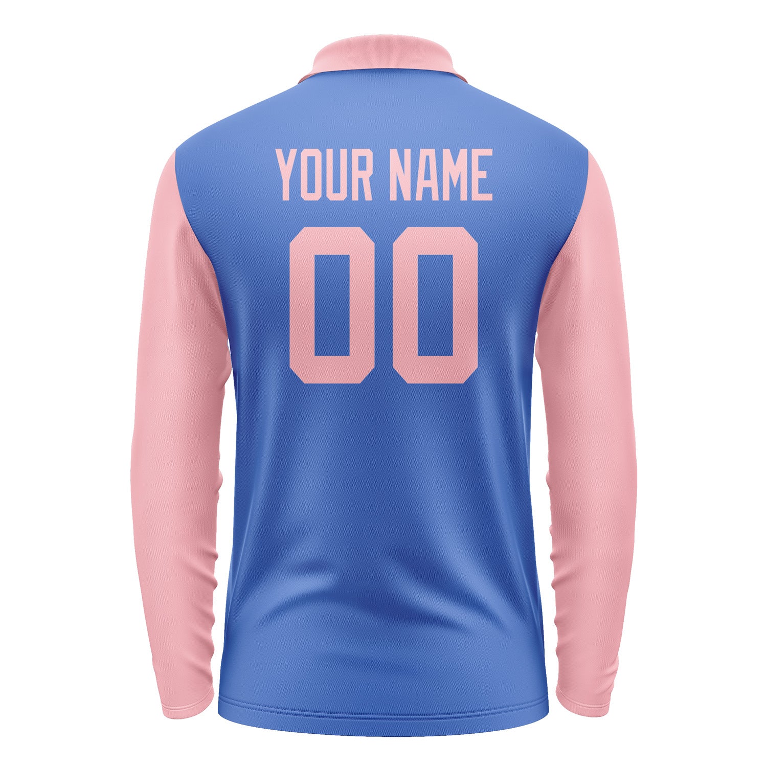 Custom Sky Blue Light Pink Long Sleeve Polo Shirt Pl092121B121