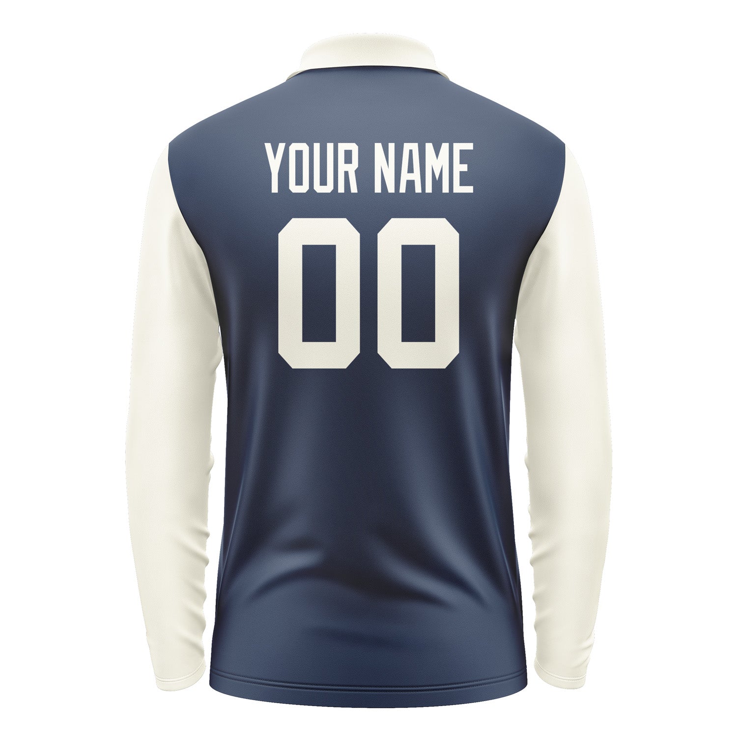 Custom Blue Cream Long Sleeve Polo Shirt Pl100303B103