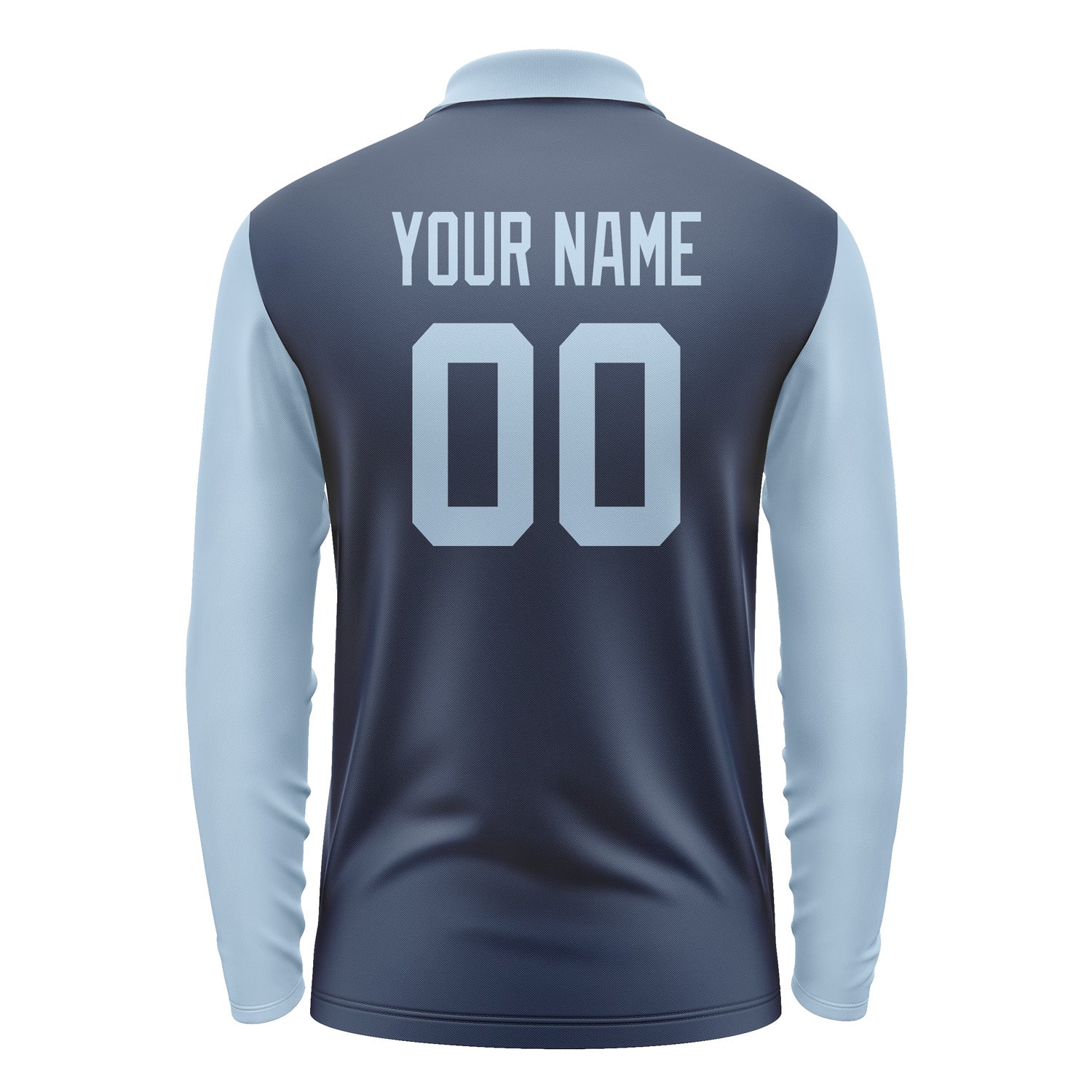 Custom Blue Light Blue Long Sleeve Polo Shirt Pl100808B108
