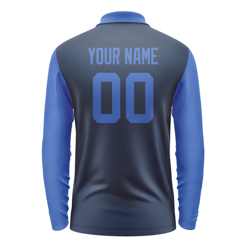 Custom Blue Sky Blue Long Sleeve Polo Shirt Pl100909B109