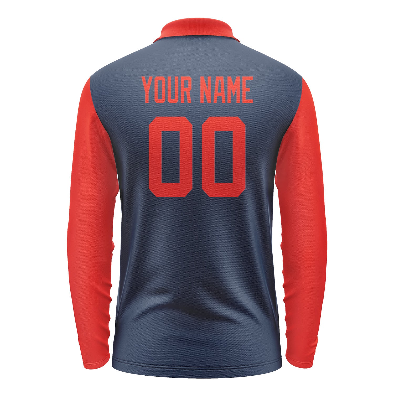 Custom Blue Orange Red Long Sleeve Polo Shirt Pl101212B112