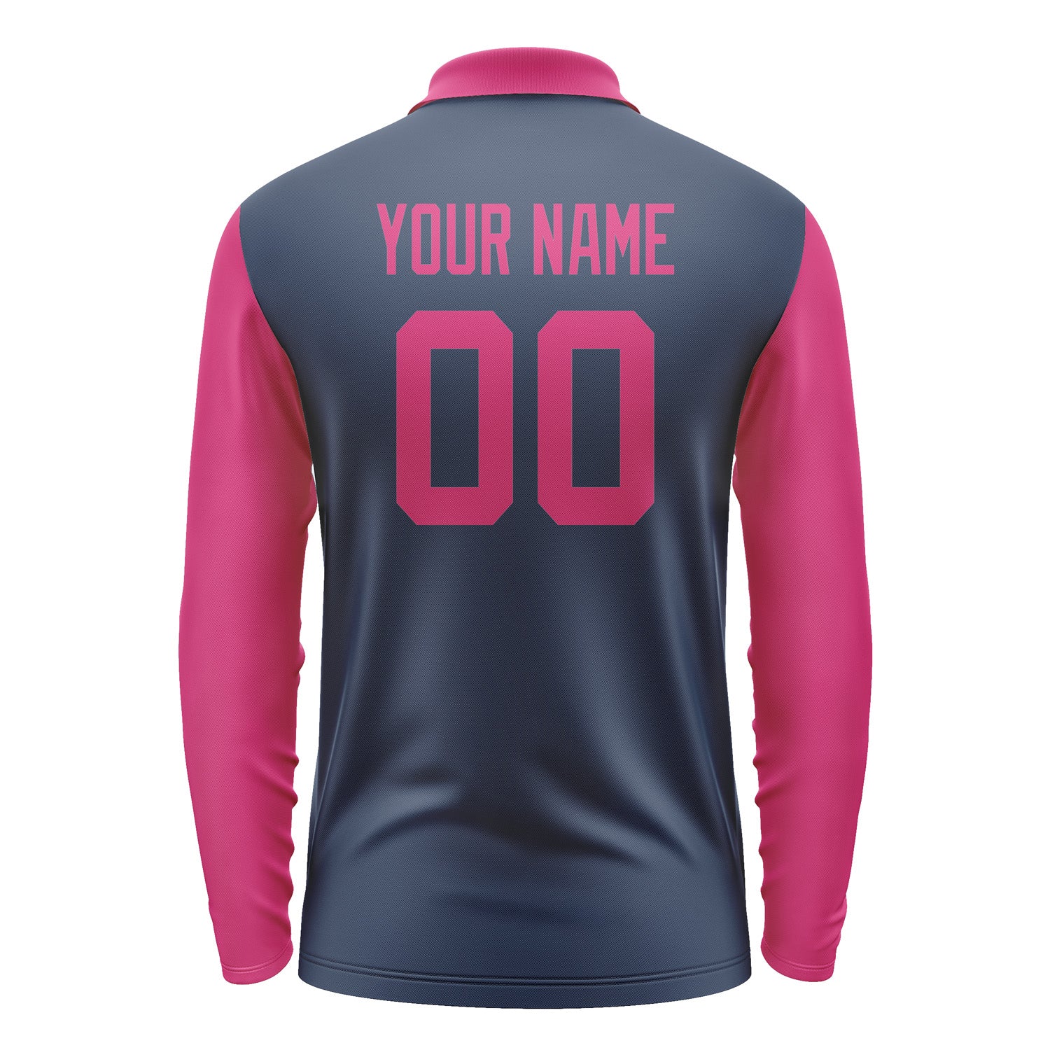 Custom Blue Pink Long Sleeve Polo Shirt Pl101313B113