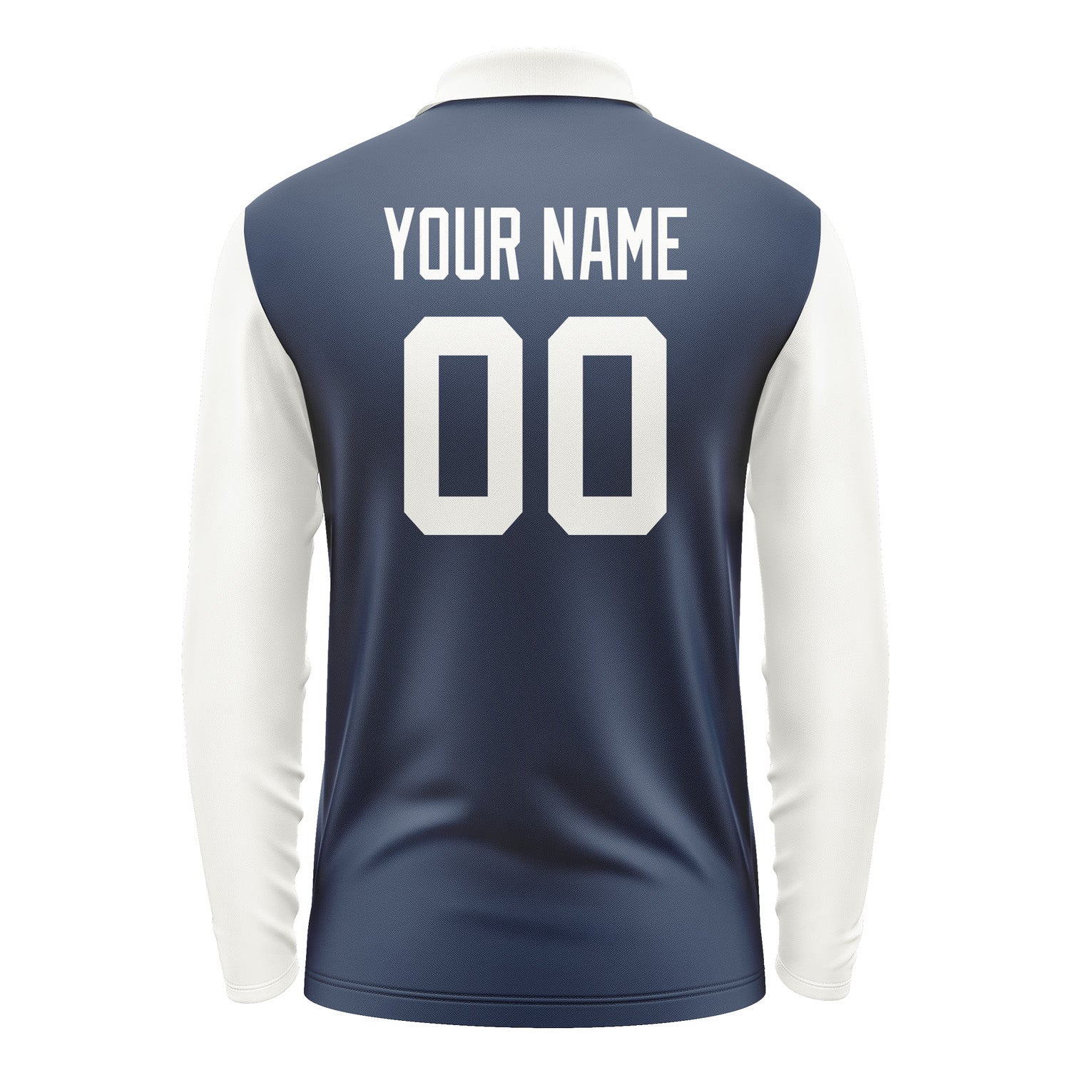 Custom Blue White Long Sleeve Polo Shirt Pl101818B118