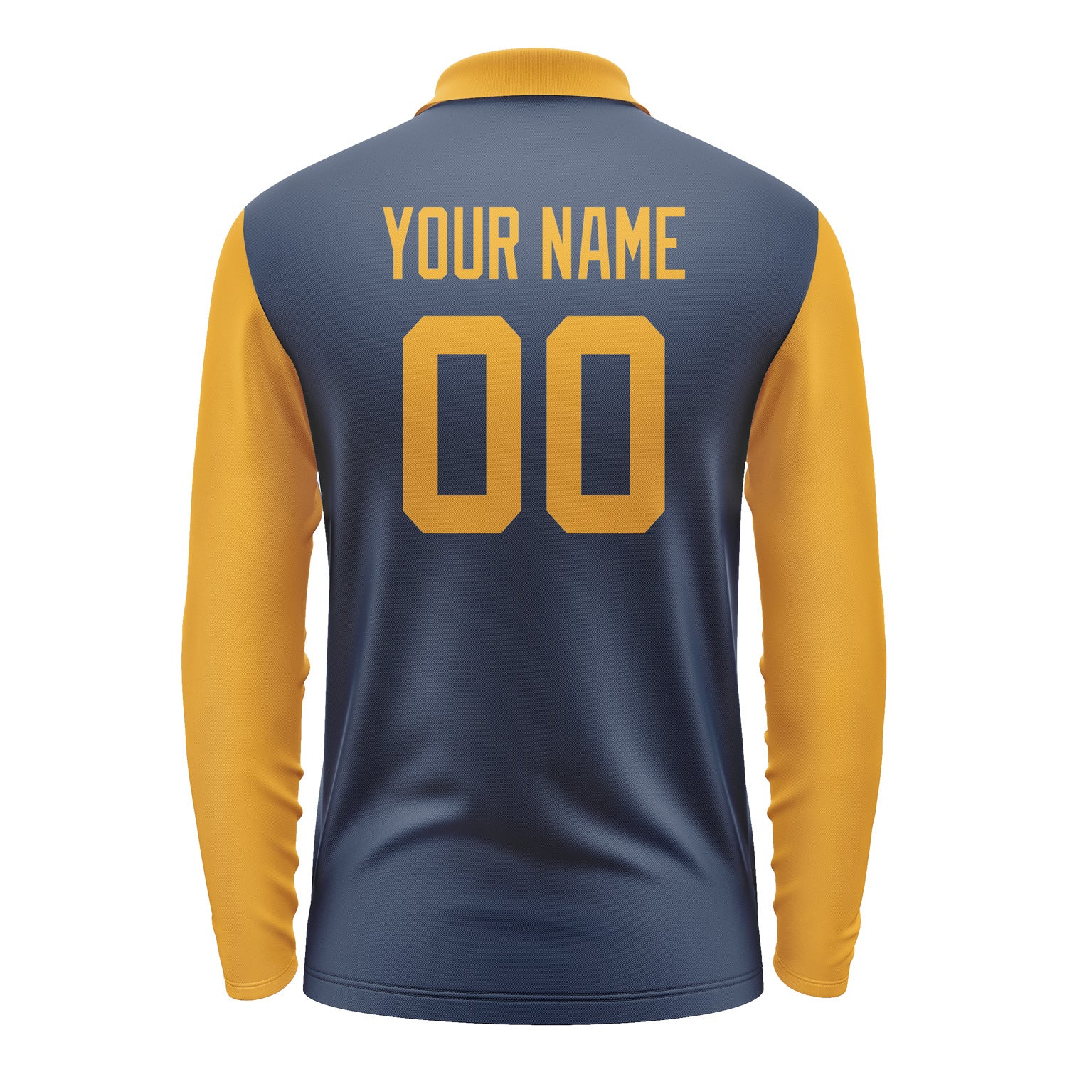 Custom Blue Yellow Long Sleeve Polo Shirt Pl101919B119