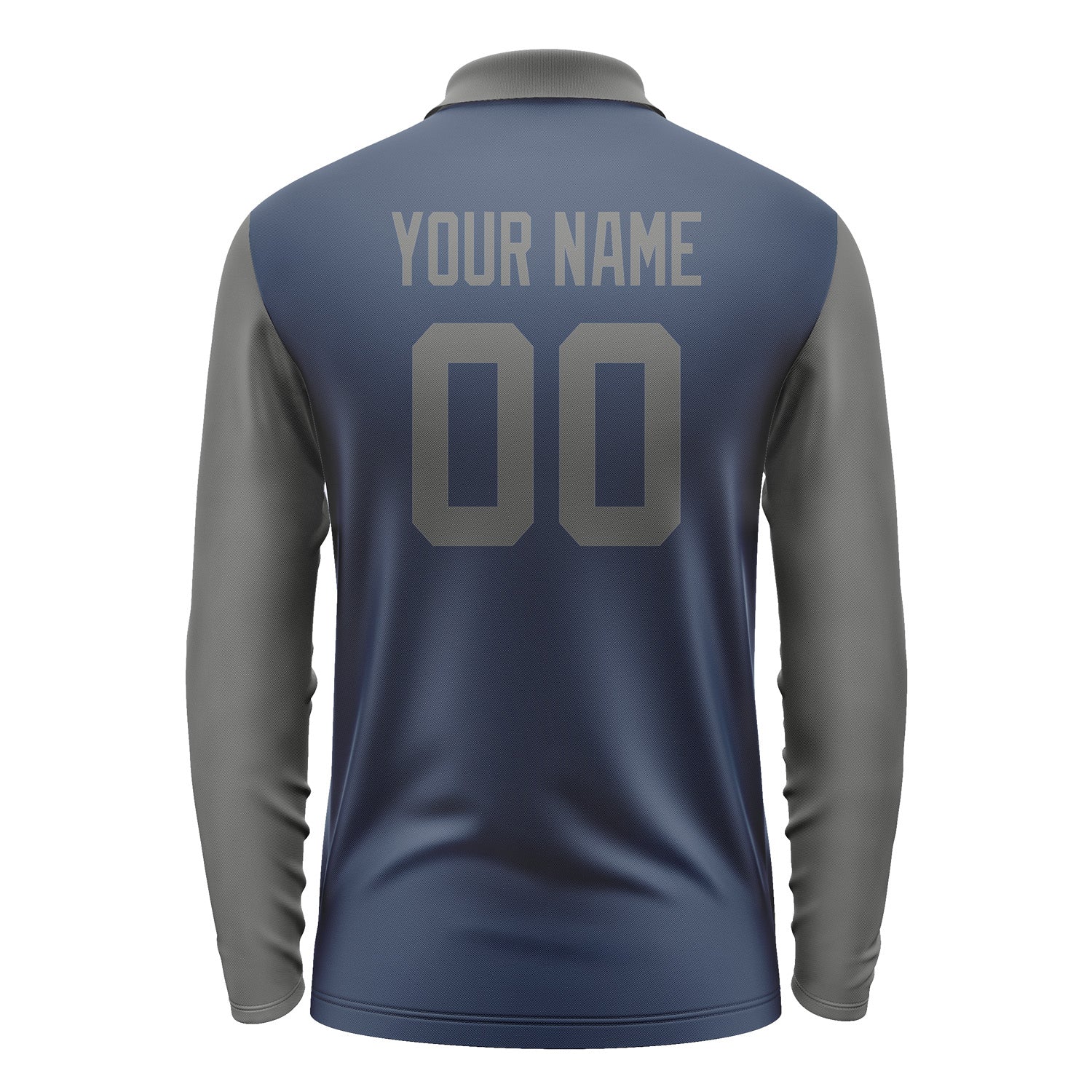 Custom Blue Dark Grey Long Sleeve Polo Shirt Pl102020B120