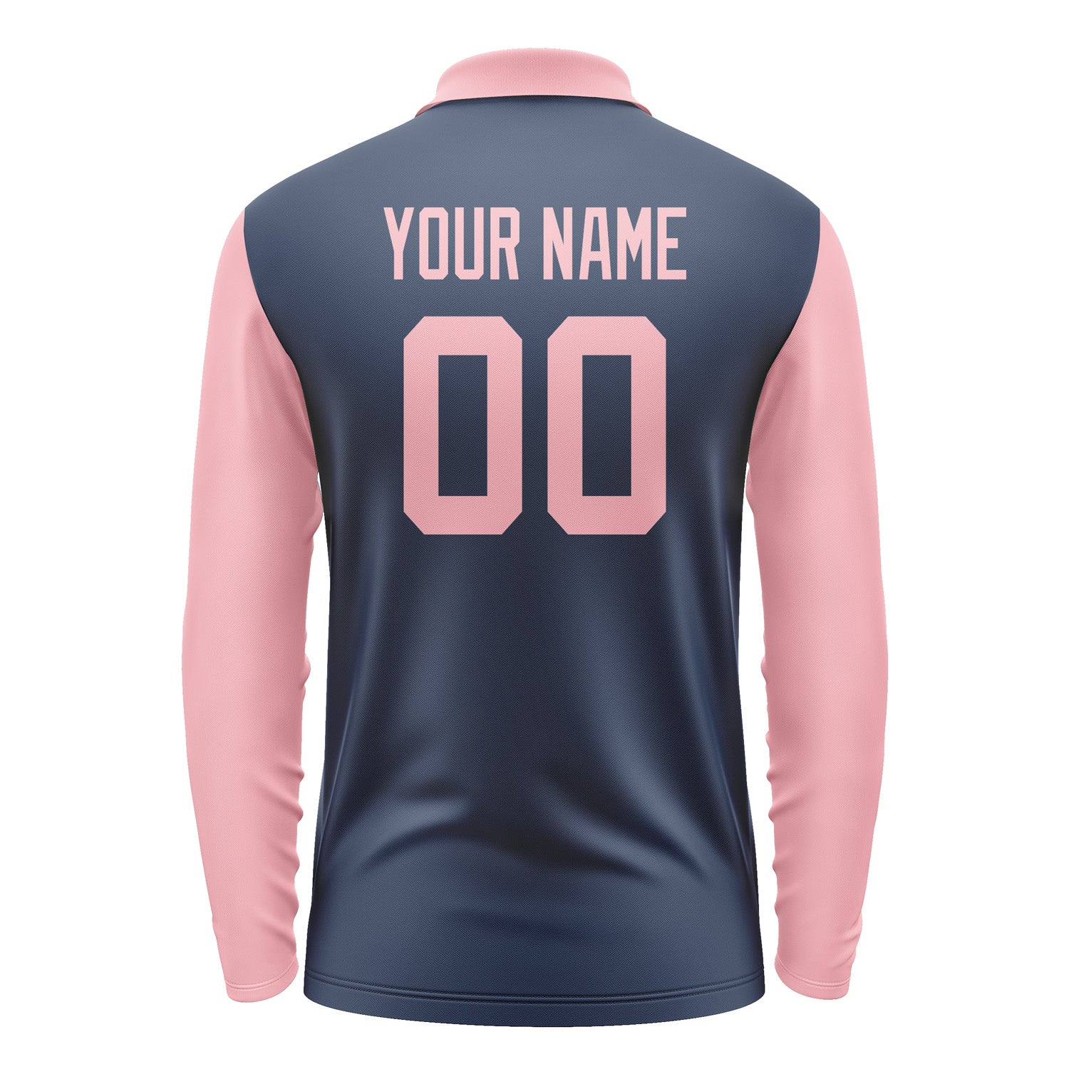 Custom Blue Light Pink Long Sleeve Polo Shirt Pl102121B121