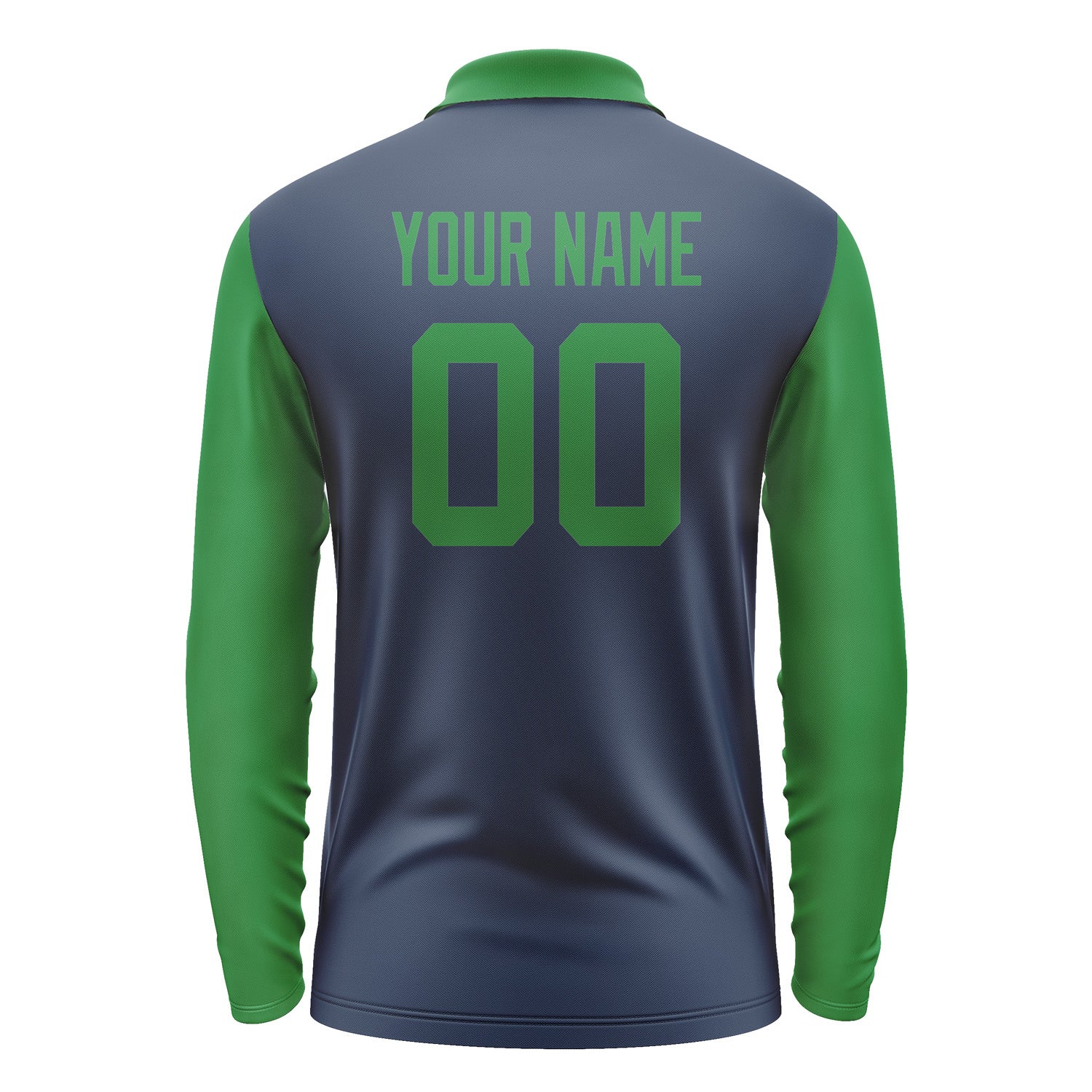 Custom Blue Emerald Green Long Sleeve Polo Shirt Pl102424B124