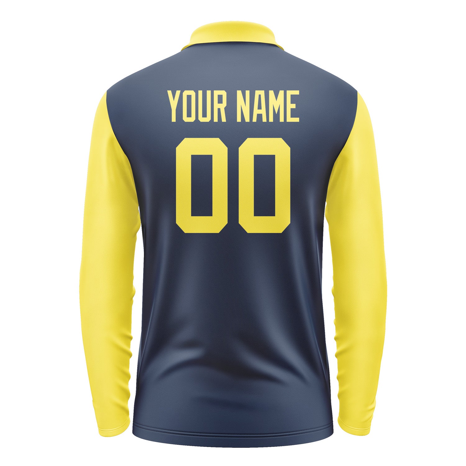 Custom Blue Light Yellow Long Sleeve Polo Shirt Pl102626B126
