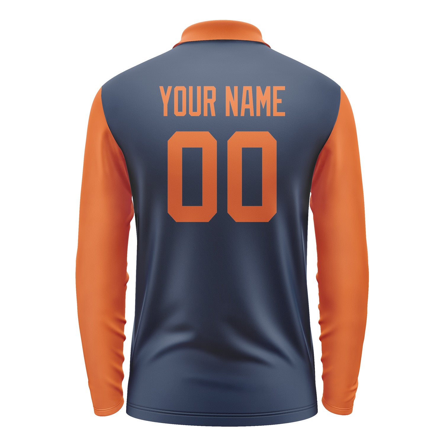 Custom Blue Orange Long Sleeve Polo Shirt Pl102828B128