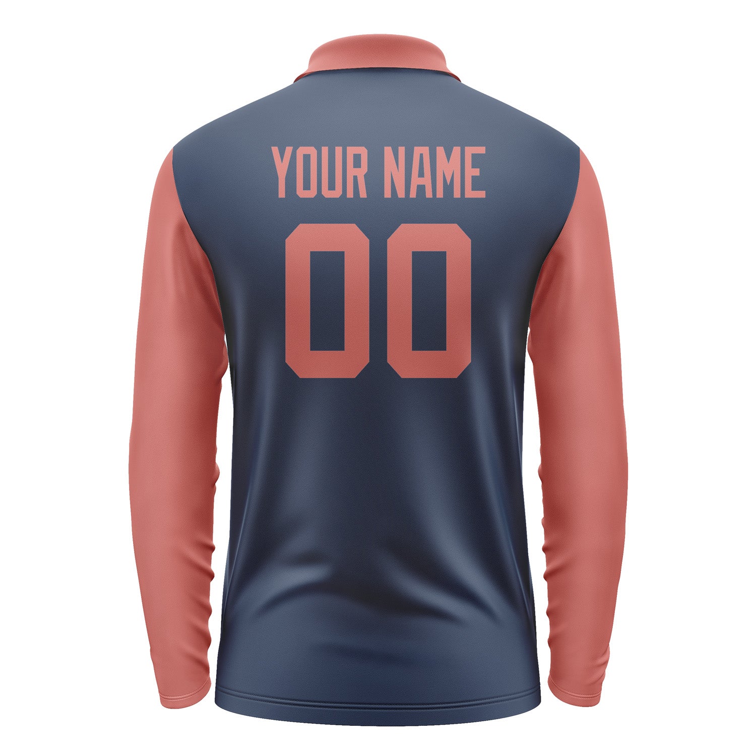 Custom Blue Copper Rose Long Sleeve Polo Shirt Pl102929B129