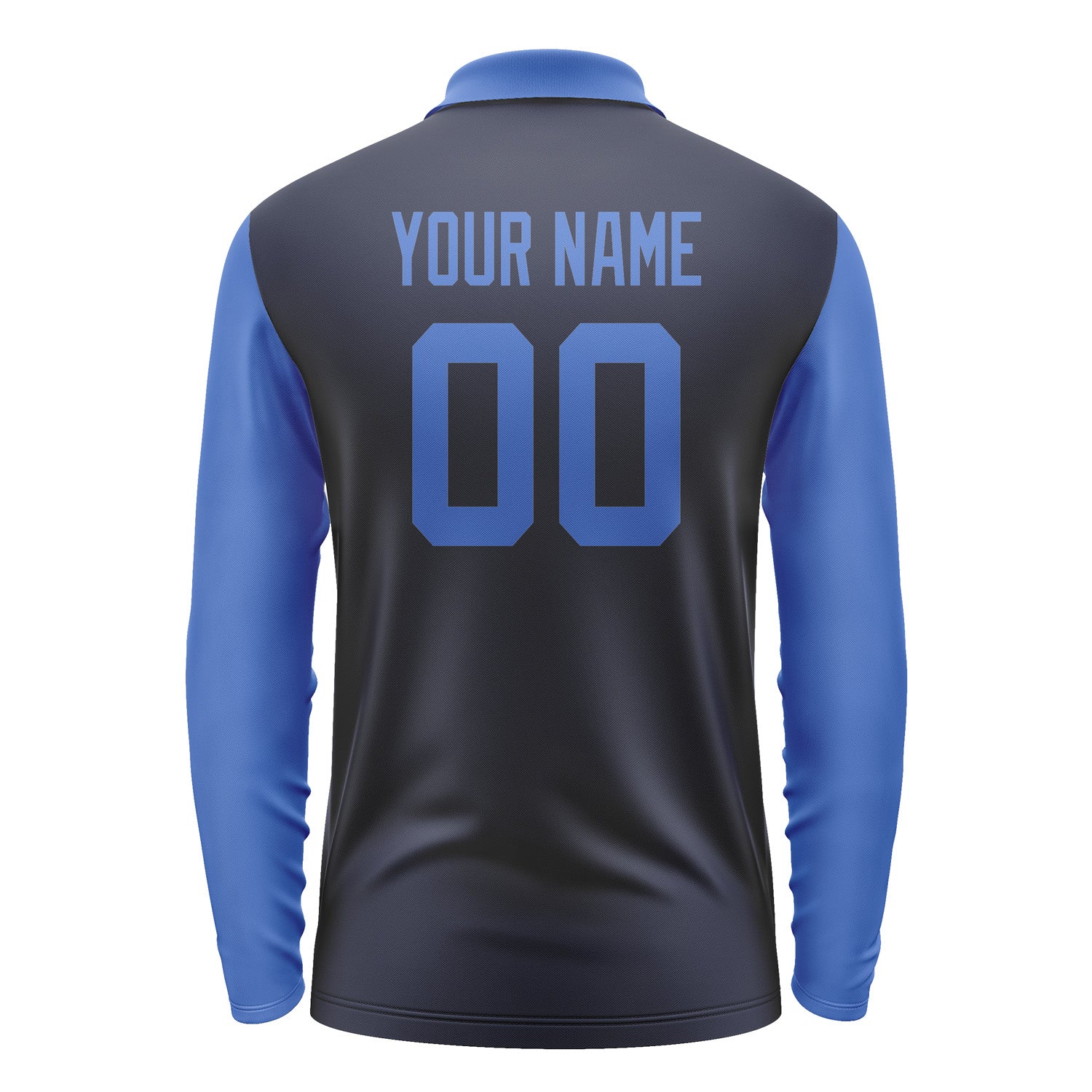 Custom Navy Sky Blue Long Sleeve Polo Shirt Pl110909B109