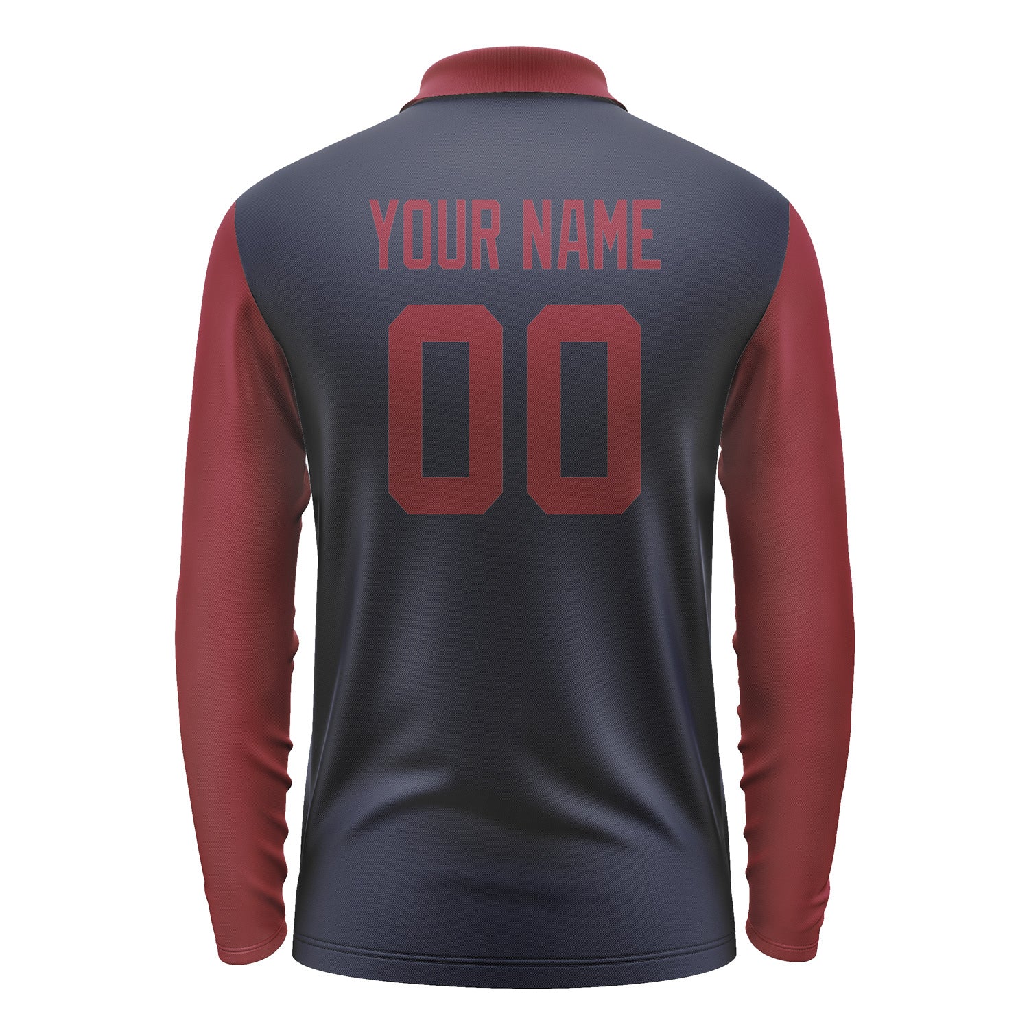 Custom Navy Crimson Red Long Sleeve Polo Shirt Pl111515B115
