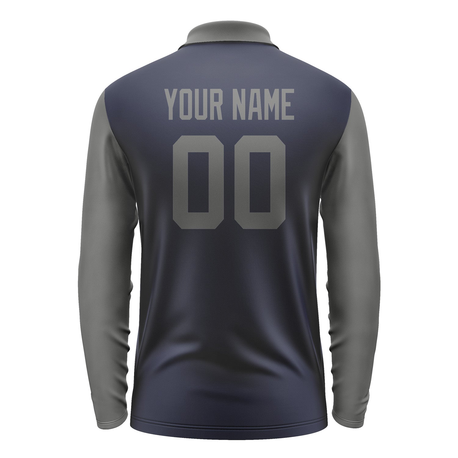 Custom Navy Dark Grey Long Sleeve Polo Shirt Pl112020B120