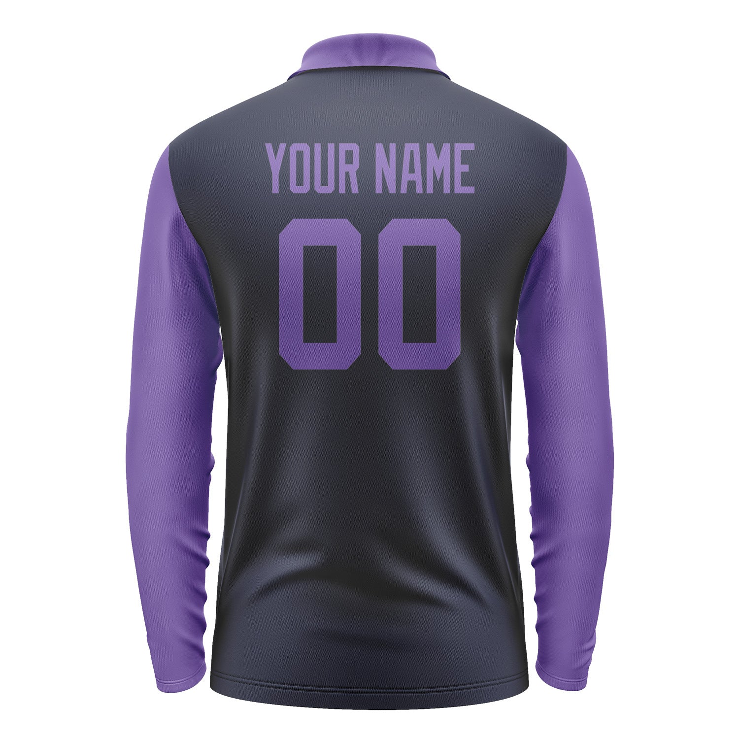 Custom Navy Light Purple Long Sleeve Polo Shirt Pl112323B123