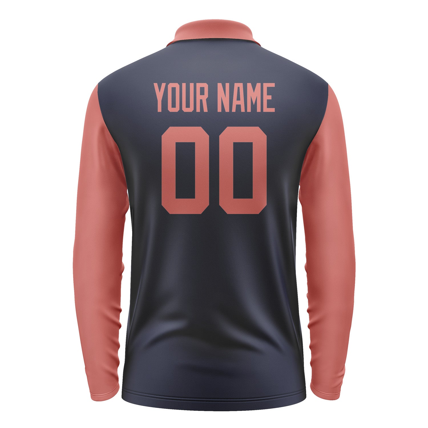 Custom Navy Copper Rose Long Sleeve Polo Shirt Pl112929B129