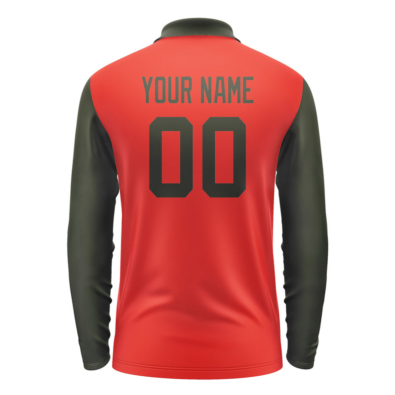 Custom Orange Red Olive Long Sleeve Polo Shirt Pl120202B102
