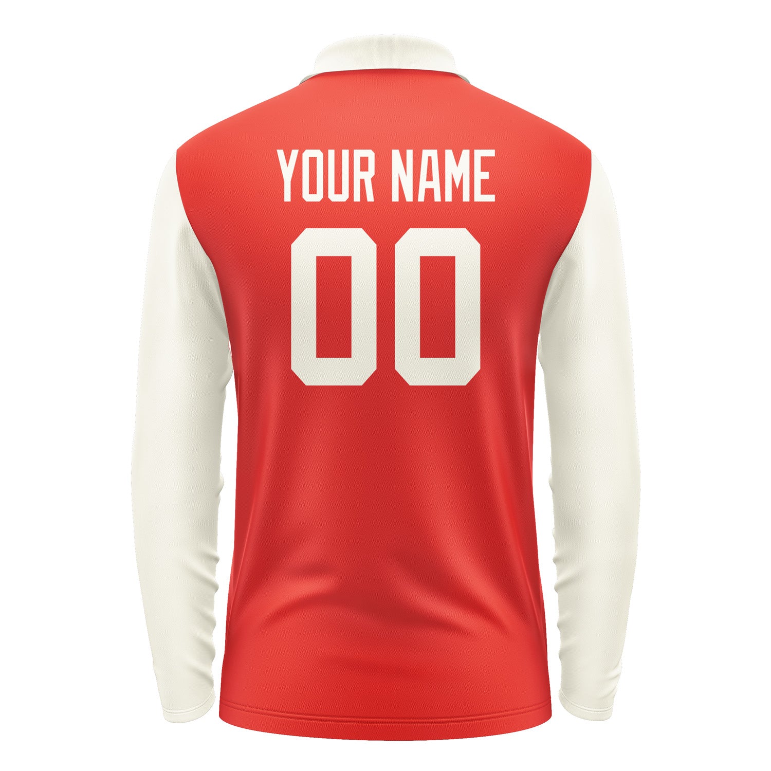 Custom Orange Red Cream Long Sleeve Polo Shirt Pl120303B103