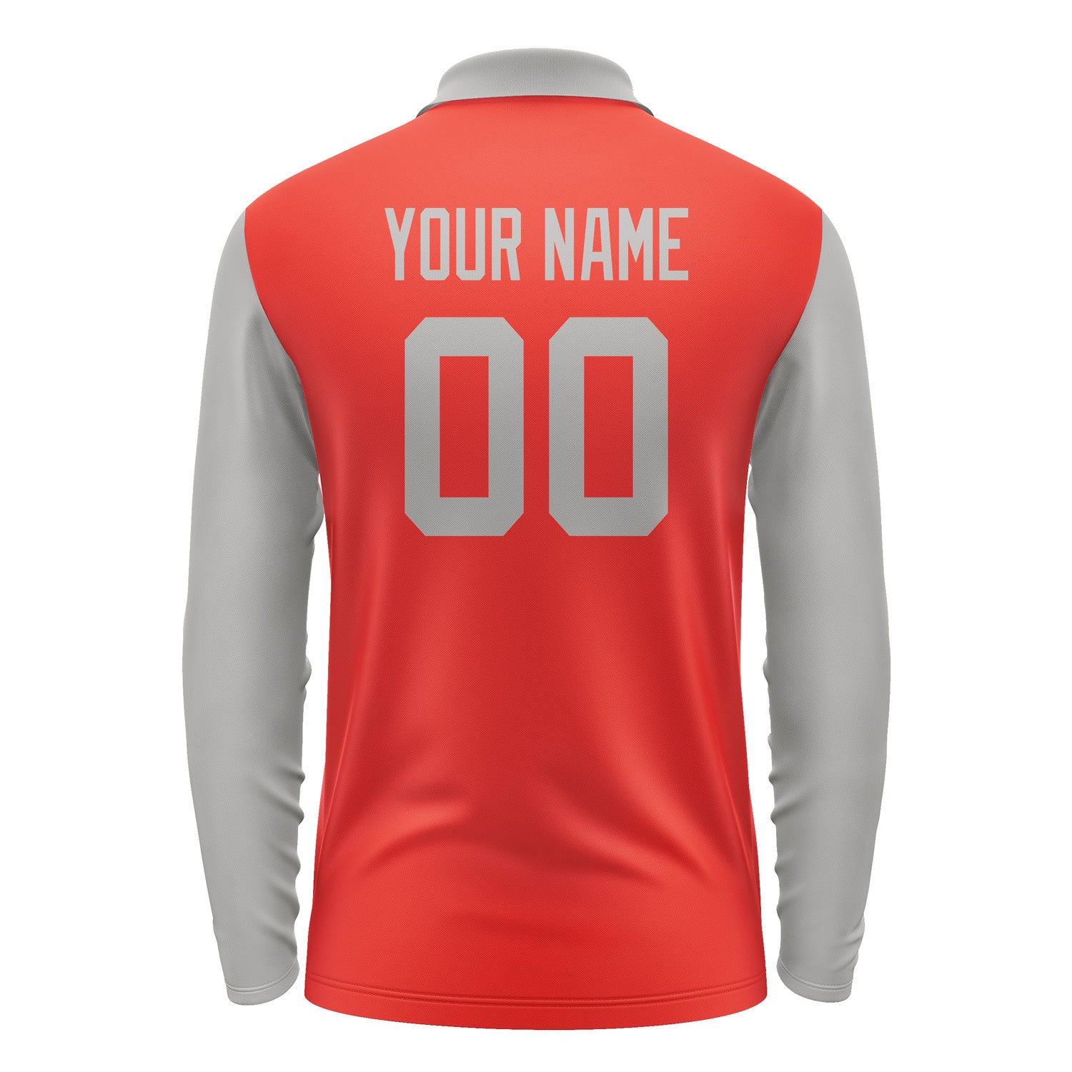 Custom Orange Red Gray Long Sleeve Polo Shirt Pl120404B104