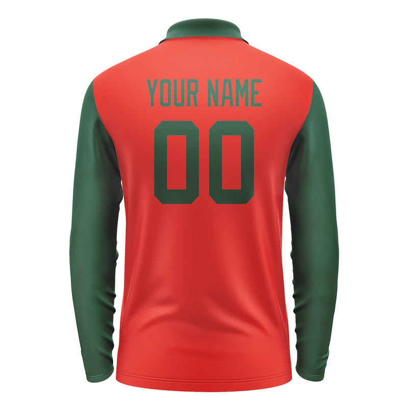 Custom Orange Red Green Long Sleeve Polo Shirt Pl120505B105