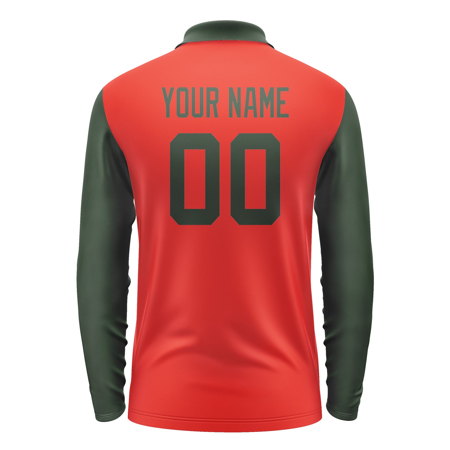 Custom Orange Red Dark Green Long Sleeve Polo Shirt Pl120606B106