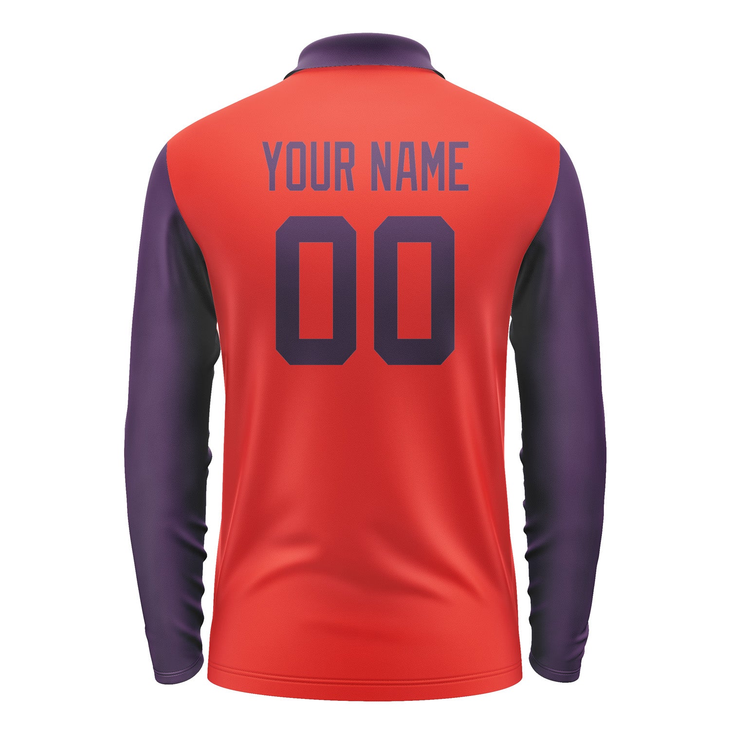 Custom Orange Red Purple Long Sleeve Polo Shirt Pl120707B107