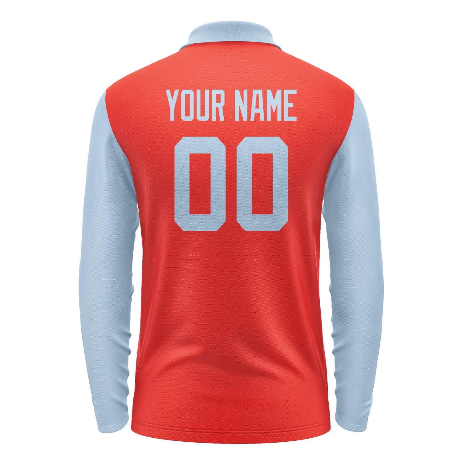 Custom Orange Red Light Blue Long Sleeve Polo Shirt Pl120808B108
